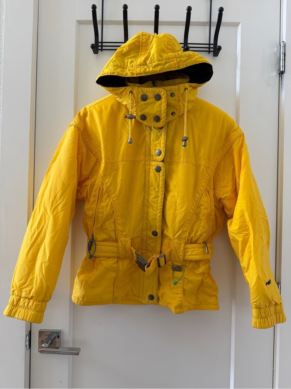 Vintage Head Skiwear Snow Jacket Yellow with Belt Size 6